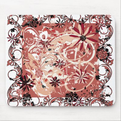 grunge floral image mouse mat by VioDeSign