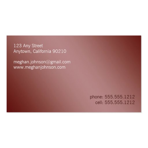 Grunge Floral Mauve Trendy Business Card (back side)