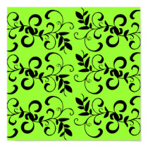 Grunge Flowers green background posters