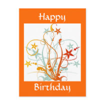 Grunge Flowers, Happy Birthday - Customized postcards by myhome71 Grunge Flowers, Happy Birthday - Customized postcards