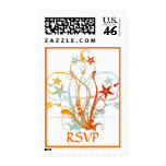Grunge Flowers, RSVP - Customized postage