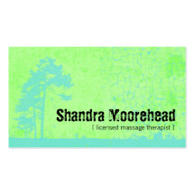 Grunge Fresh Green Massage Therapist Business Card
