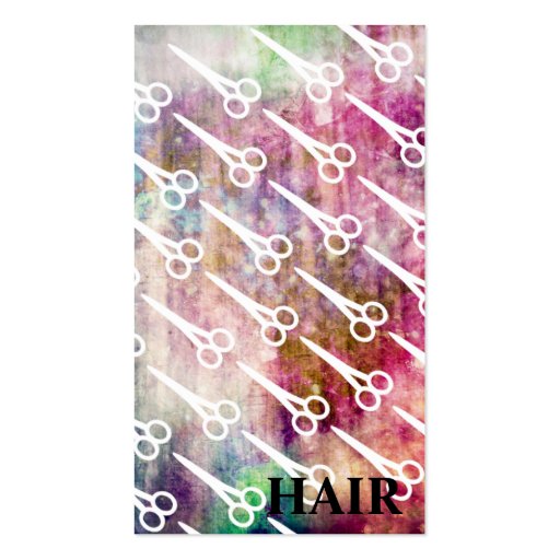 grunge galaxy  scissors hair stylist cosmotology business cards (front side)