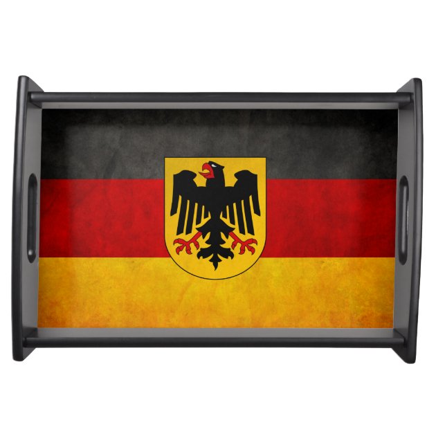 Grunge Germany Flag with Shield Badge Serving Trays