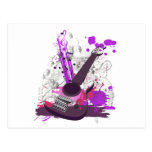 grunge girly electric guitar postcard