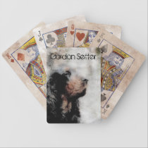 Grunge Gordon Setter Playing Cards playing cards