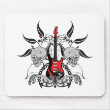 Grunge Guitar and Skull Mousepads