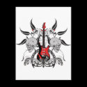 Grunge Guitar and Skull postcards