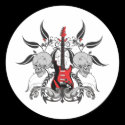 Grunge Guitar and Skull stickers