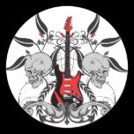 Grunge Guitar and Skull Stickers