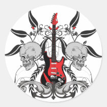 Grunge Guitar and Skull stickers