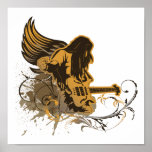 grunge guitar angel dude posters