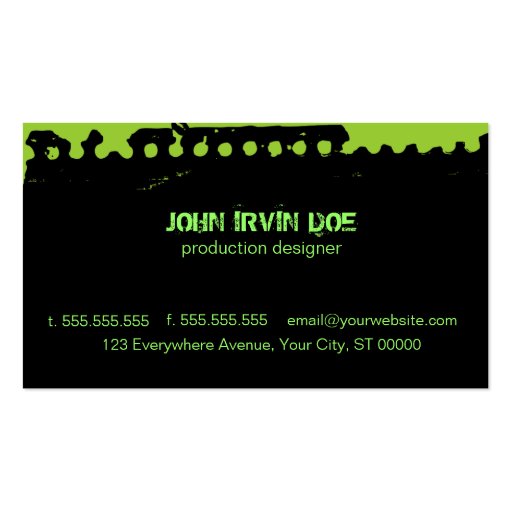 Grunge Halftone Light Green Business Cards (back side)