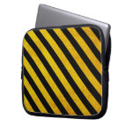 Grunge hazard stripe laptop computer sleeve