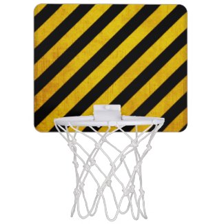 Grunge hazard stripe mini basketball backboard