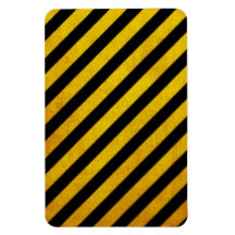 Grunge hazard stripe rectangular magnet