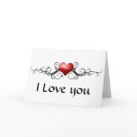 Grunge heart  I Love you - Customize Greeting Card