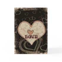 Grunge heart love card