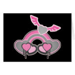 Grunge Heart Wings Rainbow Card