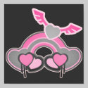 Grunge Heart Wings Rainbow posters