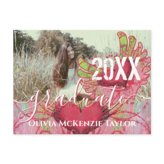 Grunge Hearts Class of Graduation Invitations postcard