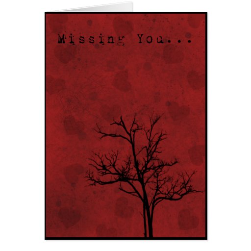 Grunge Hearts Missing You Card