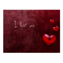 Grunge hearts - Postcard