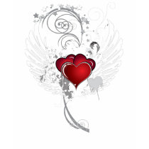 Grunge Hearts Wings for Black t-shirts by DoodleBugTees Grunge Hearts Wings for Black t-shirts