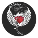 Grunge Hearts Wings stickers by DoodleBugTees Grunge Hearts Wings stickers