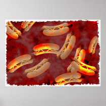 Grunge Hotdogs Print