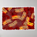 Grunge Hotdogs Print