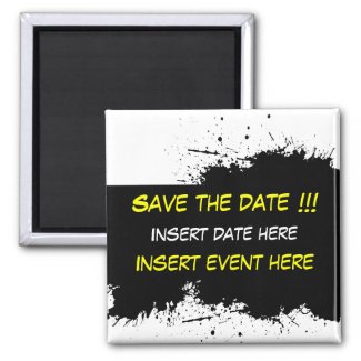Grunge Ink Stain - Save the date Magnet Template