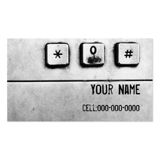 grunge keypad business card (front side)