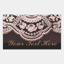 Grunge Lace Fabric Rectangular Sticker