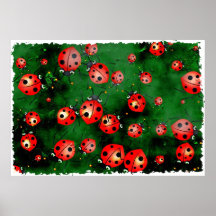 Grunge Ladybugs Posters