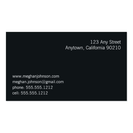 Grunge Marble Black Trendy Business Card (back side)