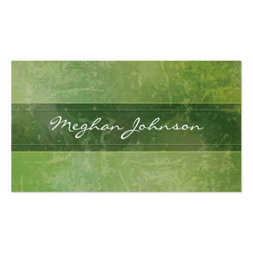Grunge Marble Green Trendy Business Card (front side)