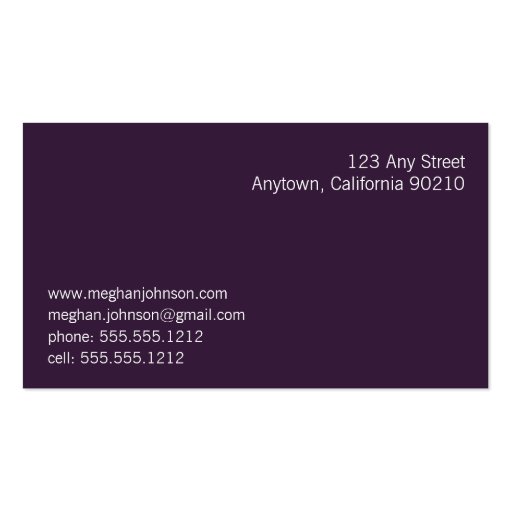 Grunge Marble Purple Trendy Business Card (back side)