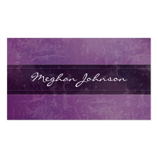 Grunge Marble Purple Trendy Business Card (front side)