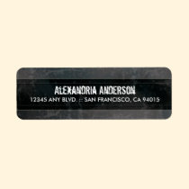 Grunge Marble Return Address Label (black) labels