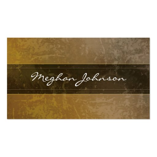 Grunge Marble Sepia Trendy Business Card (front side)