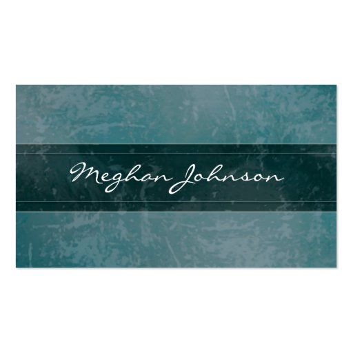 Grunge Marble Teal Trendy Business Card (front side)