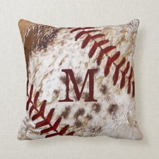 Grunge Monogrammed Dirty Baseball Pillow