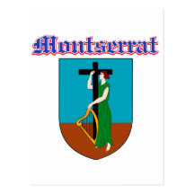 Grunge Montserrat coat of arms designs Post Card