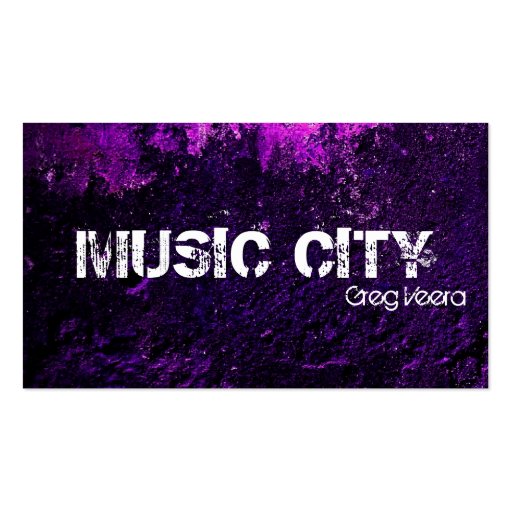 Grunge Music Business Card - Pink Purple Texture (front side)