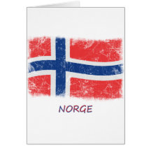 Grunge Norway Flag Greeting Card
