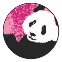grunge panda. round stickers