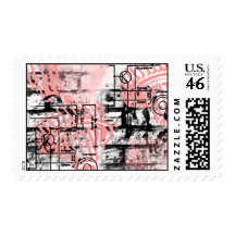 Grunge Pattern 25 Postage Stamps