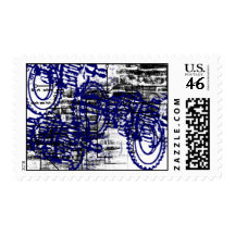 Grunge Pattern 48 Postage Stamps