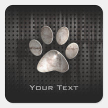 Grunge Paw Print Square Sticker